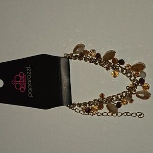 Paparazzi Gold and Brown Beaded Bracelet